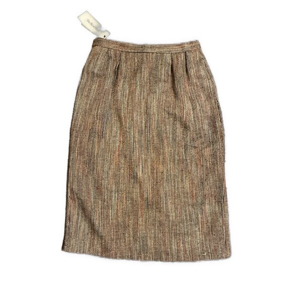Christian Dior Brown White Vintage Pencil Skirt 10 Medium - Picture 1 of 12